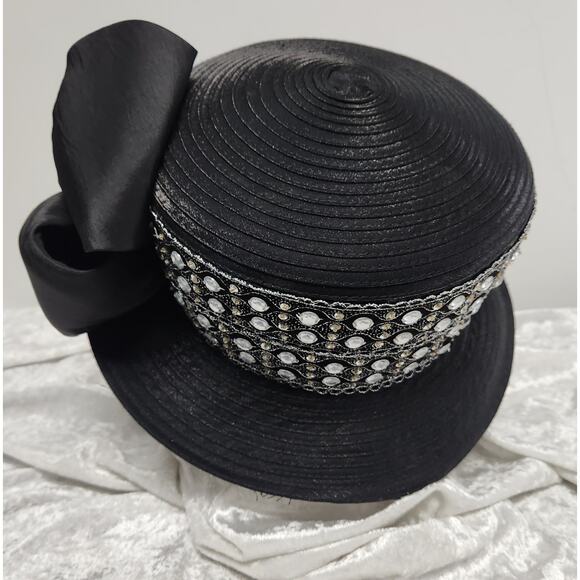 Whittall & Shon Black & Rhinestones Womens Couture Hat main image 9